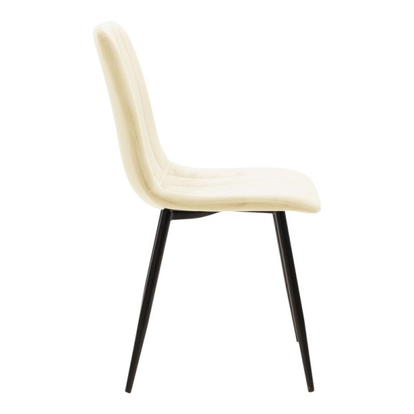 292 000086 2 Chair Noor pakoworld beige fabric with black color metal leg 44x53x86cmIndoor furniture > Chairs