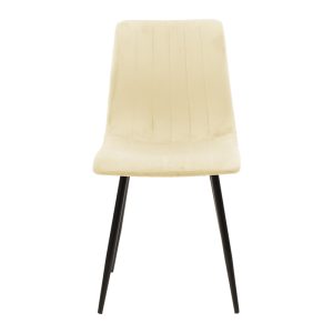 292 000086 3 Chair Noor pakoworld beige fabric with black color metal leg 44x53x86cmIndoor furniture > Chairs