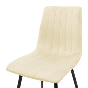 292 000086 4 Chair Noor pakoworld beige fabric with black color metal leg 44x53x86cmIndoor furniture > Chairs