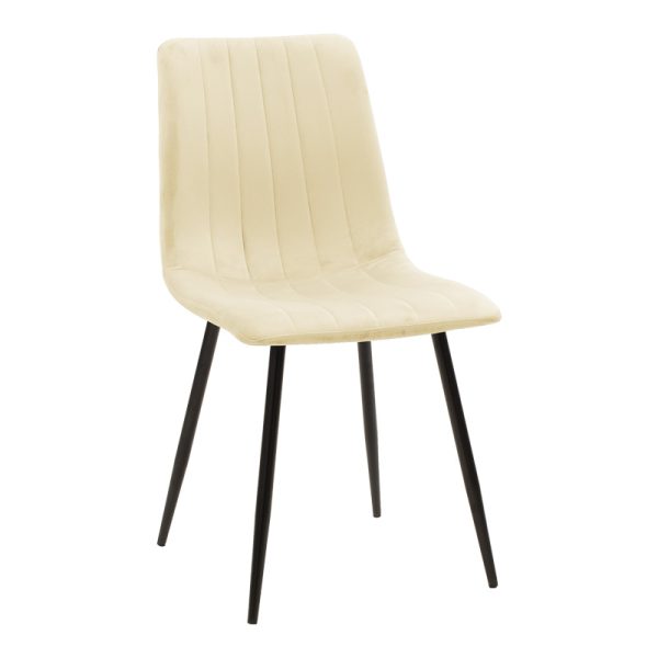 292 000086 Chair Noor pakoworld beige fabric with black color metal leg 44x53x86cmIndoor furniture > Chairs
