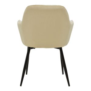 292 000087 4 Armchair Noor pakoworld beige velvet fabric with black color metal leg 58x58x86cmIndoor furniture > Armchairs