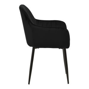 292 000088 2 Armchair Noor pakoworld black velvet fabric with black color metal leg 58x58x86cmIndoor furniture > Armchairs