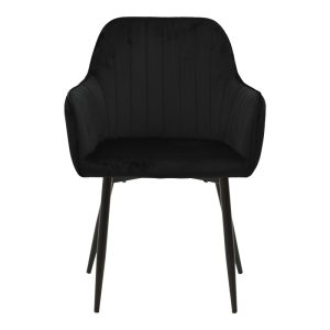 292 000088 3 Armchair Noor pakoworld black velvet fabric with black color metal leg 58x58x86cmIndoor furniture > Armchairs