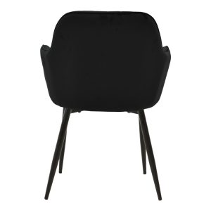 292 000088 4 Armchair Noor pakoworld black velvet fabric with black color metal leg 58x58x86cmIndoor furniture > Armchairs