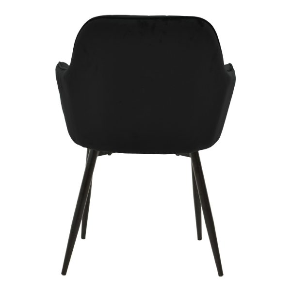 292 000088 4 Armchair Noor pakoworld black velvet fabric with black color metal leg 58x58x86cmIndoor furniture > Armchairs