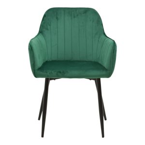 292 000090 3 Armchair Noor pakoworld green velvet fabric with black color metal leg 58x58x86cmIndoor furniture > Armchairs