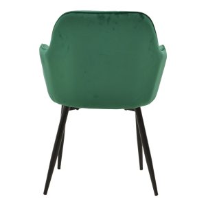 292 000090 4 Armchair Noor pakoworld green velvet fabric with black color metal leg 58x58x86cmIndoor furniture > Armchairs