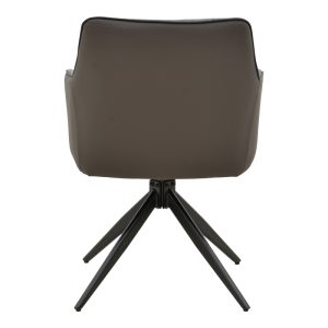 292 000092 4 Rotating armchair Debra pakoworld grey fabric-pu with black color metal leg 64x60x83cmIndoor furniture > Armchairs