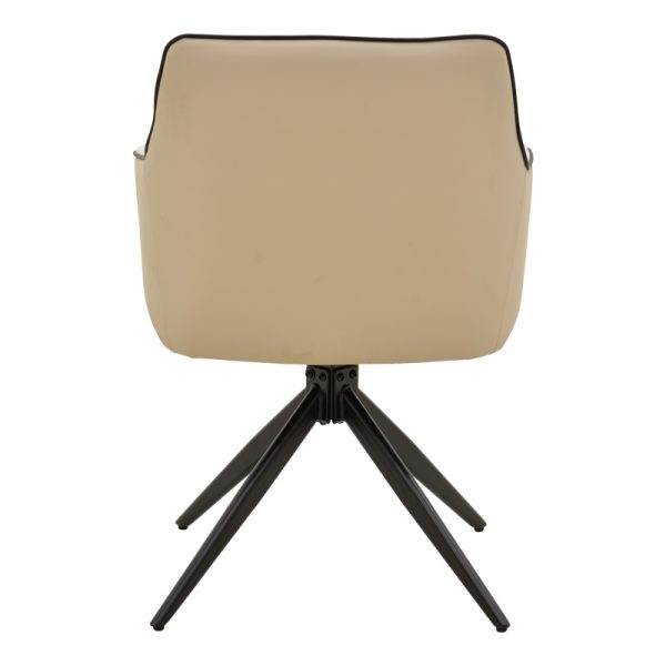 292 000093 5 Rotating armchair Debra pakoworld beige fabric-pu with black color metal leg 64x60x83cmIndoor furniture > Armchairs