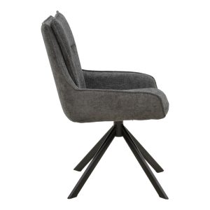292 000094 2 Armchair Konelian pakoworld dark grey farbric with black color metal leg 54x63x88cmIndoor furniture > Armchairs