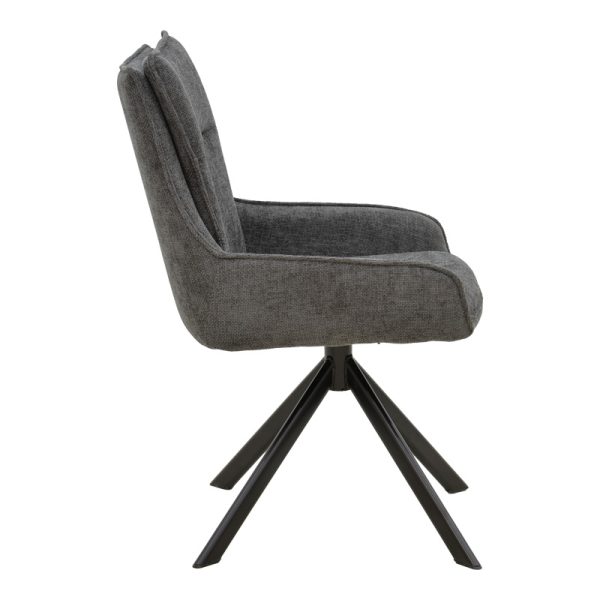 292 000094 2 Armchair Konelian pakoworld dark grey farbric with black color metal leg 54x63x88cmIndoor furniture > Armchairs