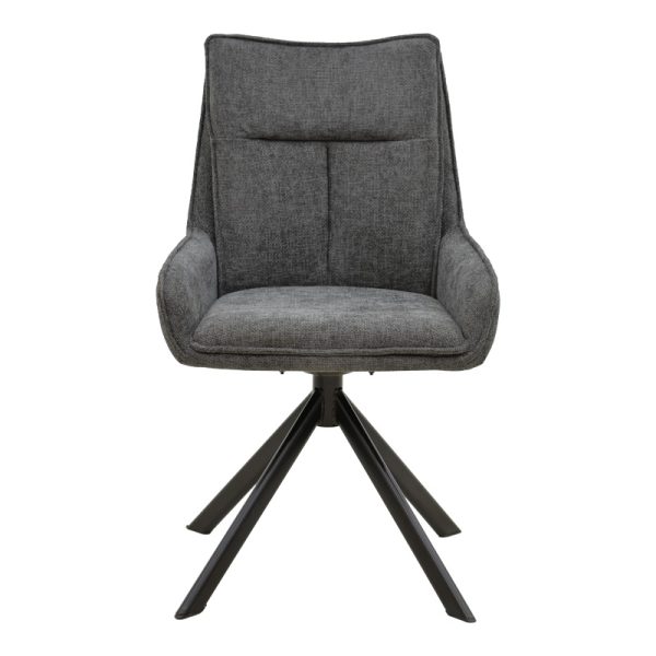 292 000094 3 Armchair Konelian pakoworld dark grey farbric with black color metal leg 54x63x88cmIndoor furniture > Armchairs