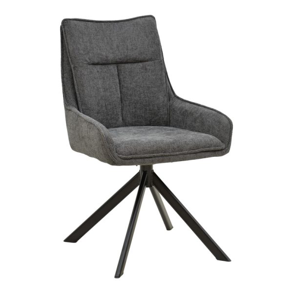 292 000094 Armchair Konelian pakoworld dark grey farbric with black color metal leg 54x63x88cmIndoor furniture > Armchairs
