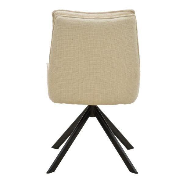 292 000095 4 Rotatable armchair Konelian pakoworld beige farbric with black color metal leg 54x63x88cmIndoor furniture > Armchairs