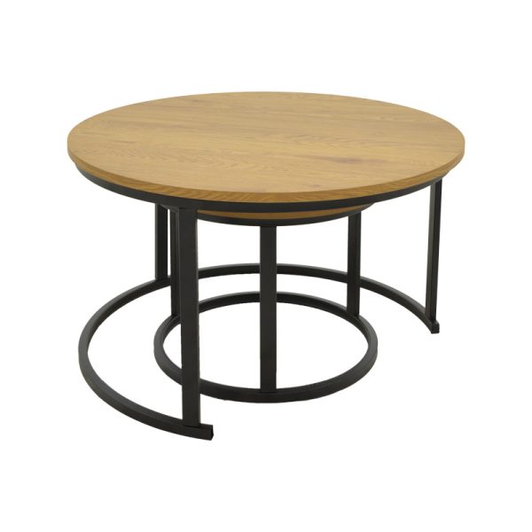 292 000098 3 Coffee table Revelon pakoworld set of 2 mdf in oak colorIndoor furniture > Coffee tables