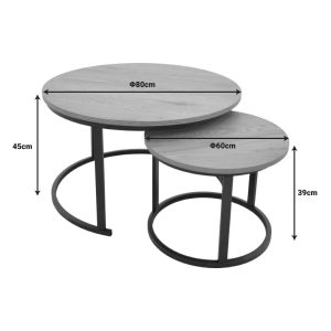 292 000098 4 Coffee table Revelon pakoworld set of 2 mdf in oak colorIndoor furniture > Coffee tables