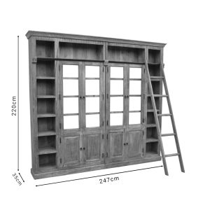 293 000002 4 Library Librardy Inart lime wash solid mango wood 247x35x220cmBOHO CHIC > Other Furnishings