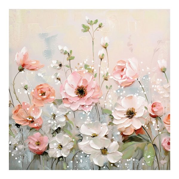 296 000043 Canvas painting Rozy I Inart 80x3x80cmDecoration > Paintings