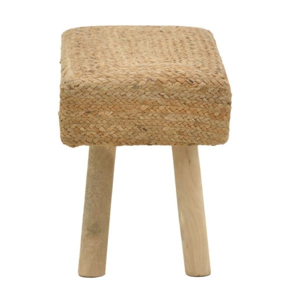 302 000021 2 Stool Iolion Inart natural wood-jute 60x30x40cmBOHO CHIC > Stools