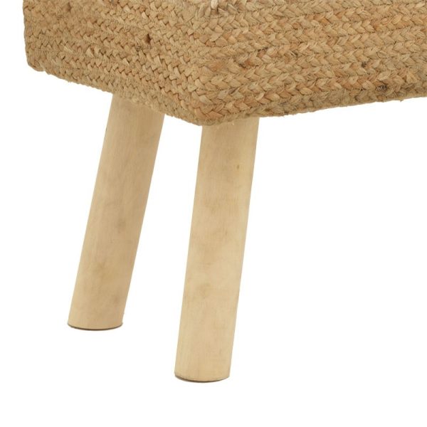 302 000021 4 Stool Iolion Inart natural wood-jute 60x30x40cmBOHO CHIC > Stools