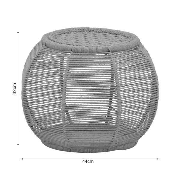 309 000012 2 Stool-pouff Wanar Inart natural rope-iron D44x32cmBOHO CHIC > Outdoor/Beach items