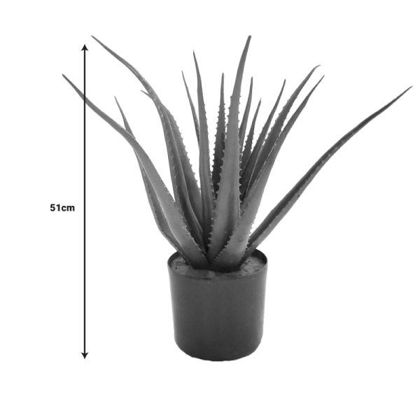 316 000020 3 Aloe decorative plant in a pot Inart green pp H51cmDecoration > Artificial plants
