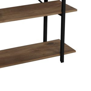 321 000001 2 Bookcase Reson pakoworld oa melaminek-black metal 120x34x180cmIndoor furniture > Bookshelves
