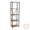321 000008 Bookcase Glase pakoworld anthracite melamine-black metal 40x30x150cmIndoor furniture > Bookshelves