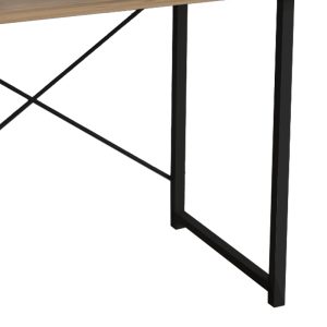 321 000022 3 Study desk Ustando pakoworld oak melamine-black metal 90x60x72cmOffice furniture > Working desk