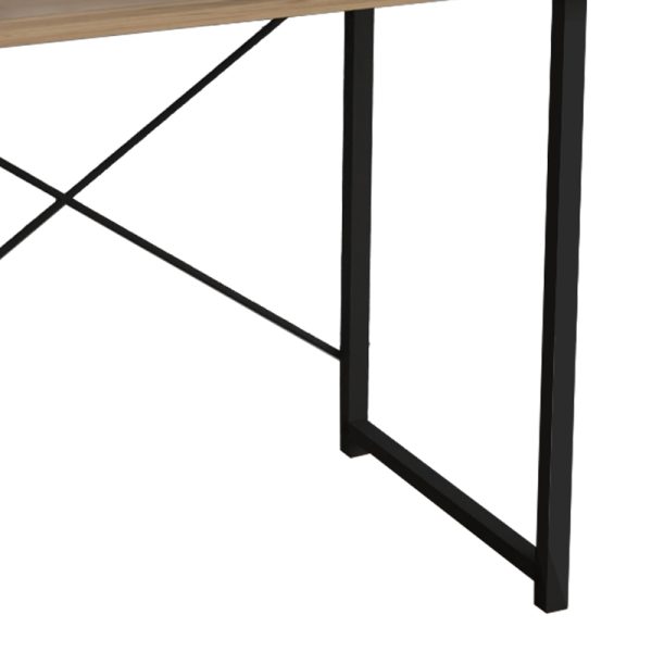 321 000022 3 Study desk Ustando pakoworld oak melamine-black metal 90x60x72cmOffice furniture > Working desk