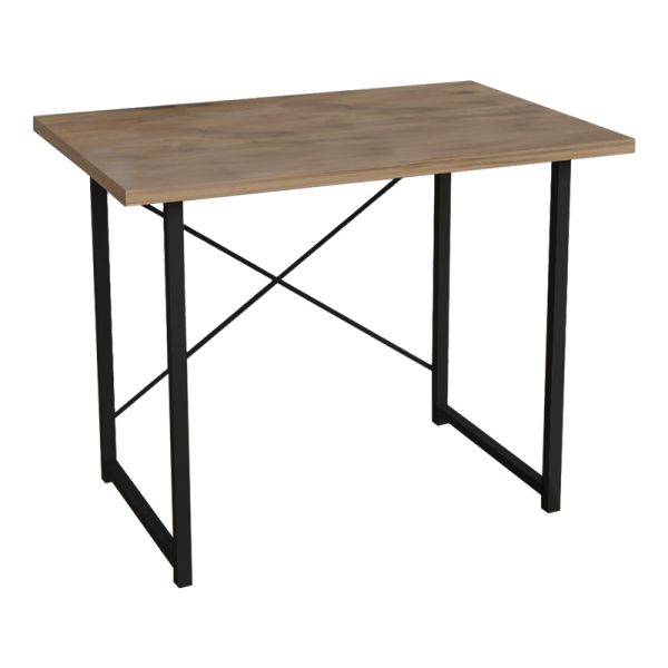 321 000022 Study desk Ustando pakoworld oak melamine-black metal 90x60x72cmOffice furniture > Working desk