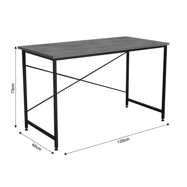 321 000024 4 Office desk Karvem pakoworld oak melamine-black metal 120x60x73cmOffice furniture > Working desk
