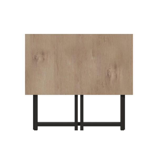 321 000026 2 Office desk foldable Thox pakoworld oak melamine-black metal 80x50x72cmOffice furniture > Working desk