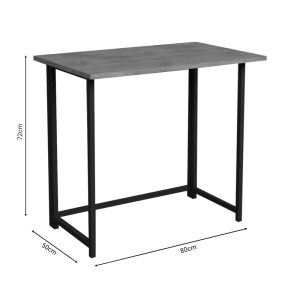 321 000026 3 Office desk foldable Thox pakoworld oak melamine-black metal 80x50x72cmOffice furniture > Working desk
