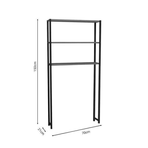 321 000027 2 Laundry cabinet Bothy pakoworld oak melamine-black melamine 73x22x150cmIndoor furniture > Home organization > Bathroom > Cabinets