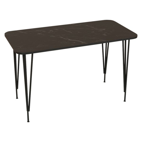 321 000032 Dinning table Palkon pakoworld black marble melamine-black metal 120x60x73cmIndoor furniture > Dining Tables
