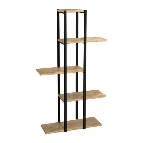 321 000050 Floor shelf Ploko pakoworld oak melamine-black metal 60x24.7x111cmIndoor furniture > Home organization > Kitchen > Shelves