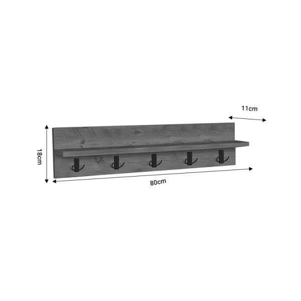 321 000055 3 Wall shelf Esform pakoworld white melamine 80x11x18cmIndoor furniture > Hoods - Hangers