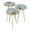 321 000069 Side tables Wakmi pakoworld 3 pieces set black marble melamine-black metalIndoor furniture > Tables auxiliary