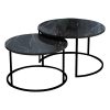 321 000077 Side tables Wakmi pakoworld 3 pieces set black marble melamine-black metalIndoor furniture > Tables auxiliary