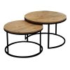 321 000078 Table Prestone pakoworld oak melamine-black metal 70x70x75cmIndoor furniture > Dining Tables