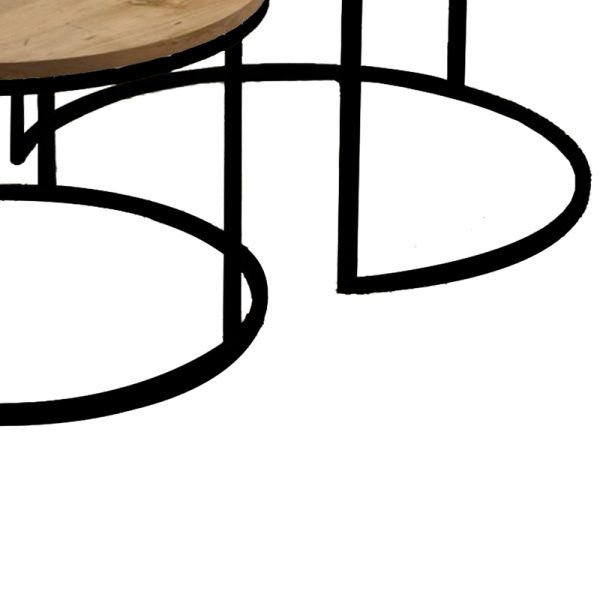 321 000078 4 Coffee tables Solme pakoworld set 2pcs natural melamine-black metalIndoor furniture > Coffee tables