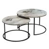 321 000079 Side tables Wakmi pakoworld 3 pieces set grey beige marble melamine-gold metalIndoor furniture > Tables auxiliary