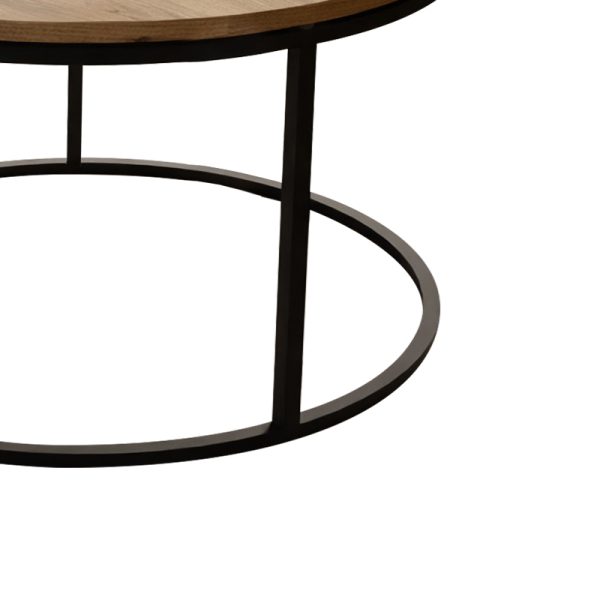 321 000086 4 Coffee table Drion pakoworld oak melamine-black metal D60x40cmIndoor furniture > Coffee tables