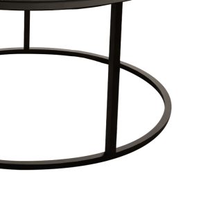 321 000087 3 Coffee table Drion pakoworld black marble melamine-black metal D60x40cmIndoor furniture > Coffee tables