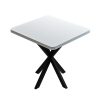 321 000094 Table Dezous pakoworld glass-black metal legs D70x75cmIndoor furniture > Dining Tables