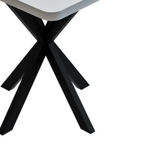 321 000094 2 Prestone pakoworld melamine table in white shade and black metal leg 70x70x75cmIndoor furniture > Dining Tables