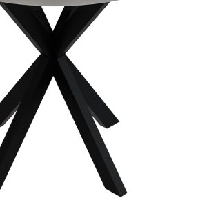 321 000096 2 Kalipso pakoworld melamine table in white shade and black metal leg D70x75cmIndoor furniture > Dining Tables