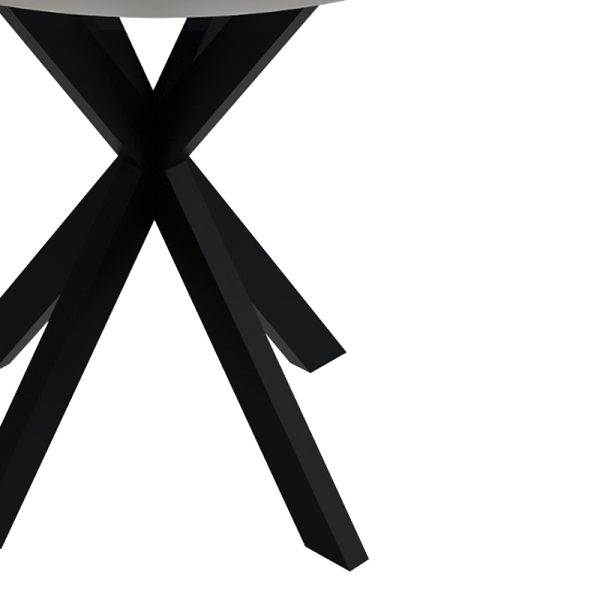 321 000096 2 Kalipso pakoworld melamine table in white shade and black metal leg D70x75cmIndoor furniture > Dining Tables