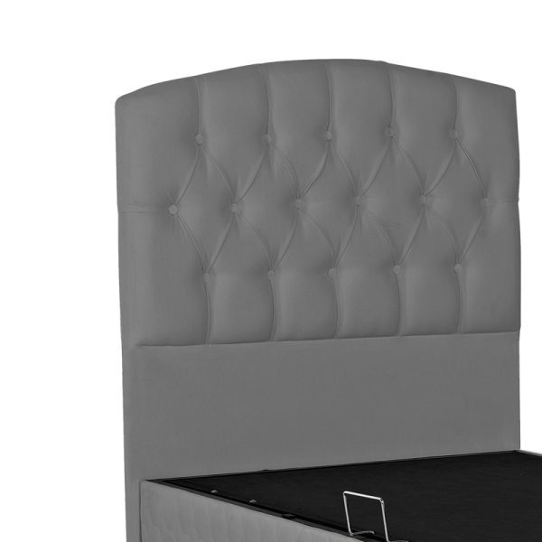 322 000008 2 Bed Lanse pakoworld with storage store velvet dark grey 120x200cmIndoor furniture > Beds